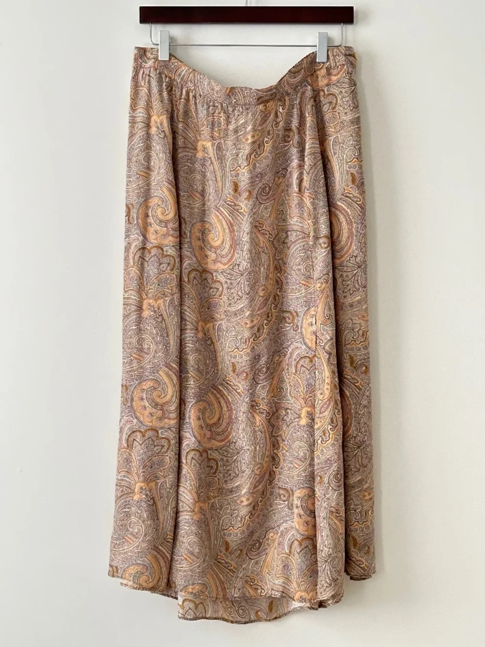 Elisabeth Liz Claiborne 100% Silk Paisley Maxi Skirt